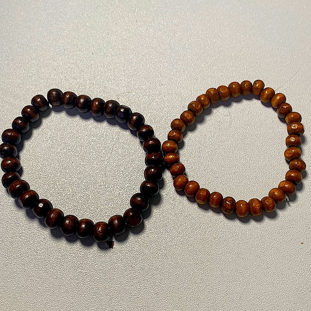 2 Brown beaded bracelets - Picture 1 of 8